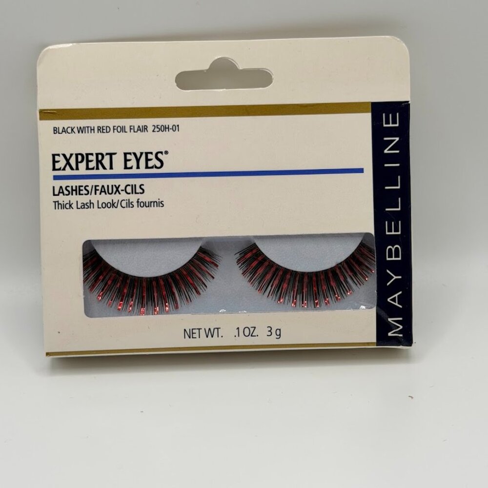 Maybelline Expert Eyes Faux Thick Lashes-Black with Red Foil Flair 250H-01- NEW